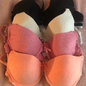 Four Cotton Padded Bras
